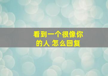 看到一个很像你的人 怎么回复